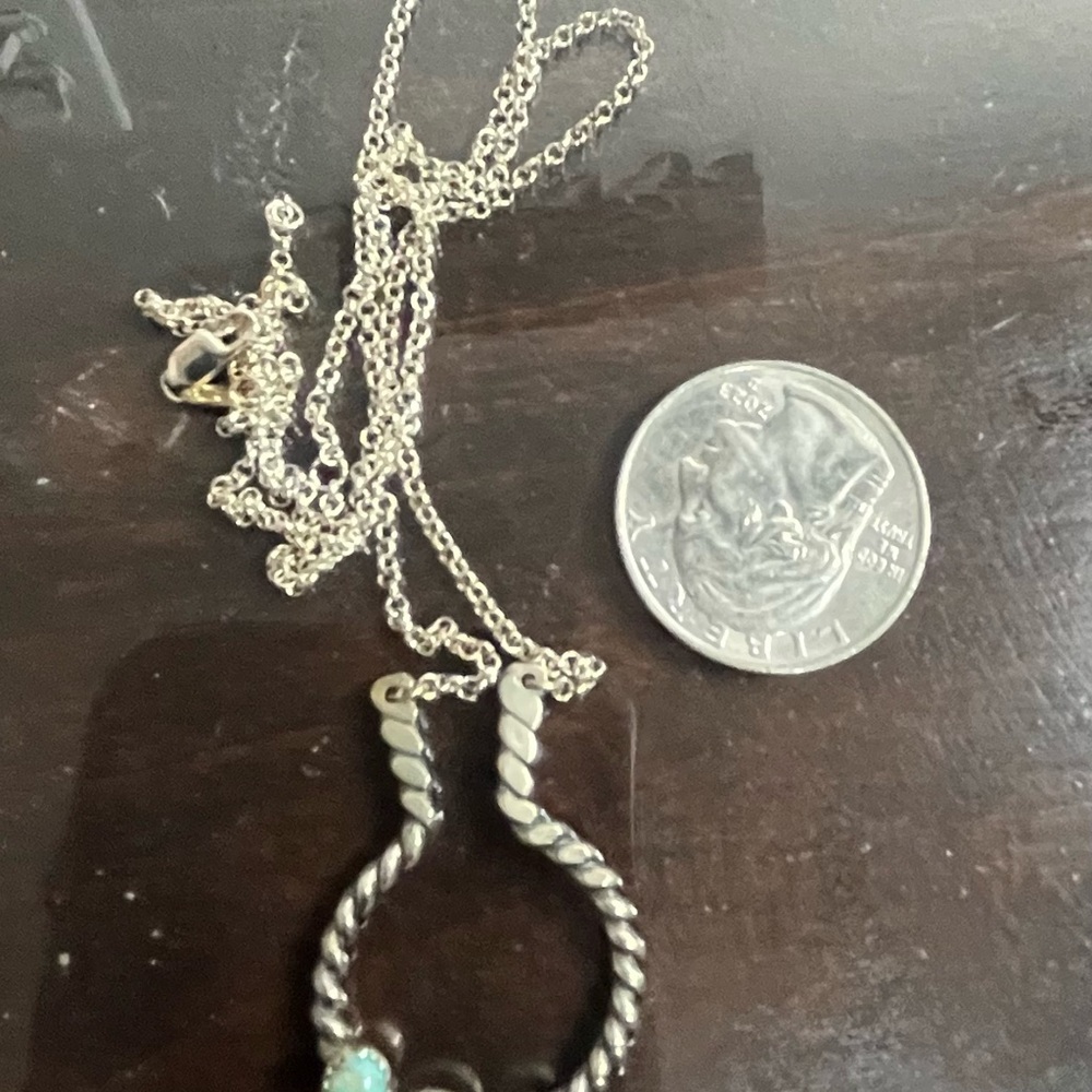 Ring Keeper Silver Necklace with Turquoise Accent